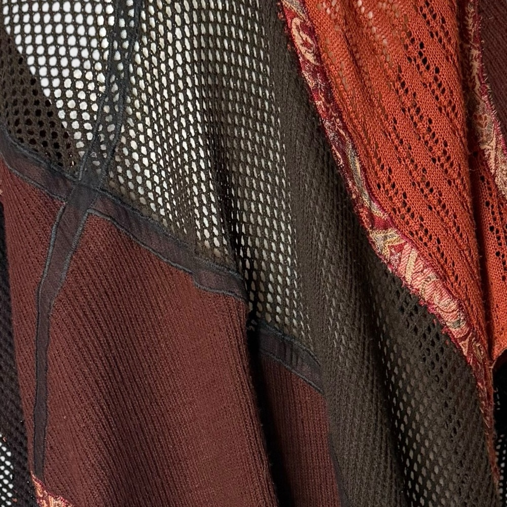 Bohemian Patchwork Open-Front Sweater - image 4